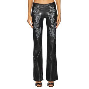 I.AM.GIA Black Trousers with Silver Embroidery